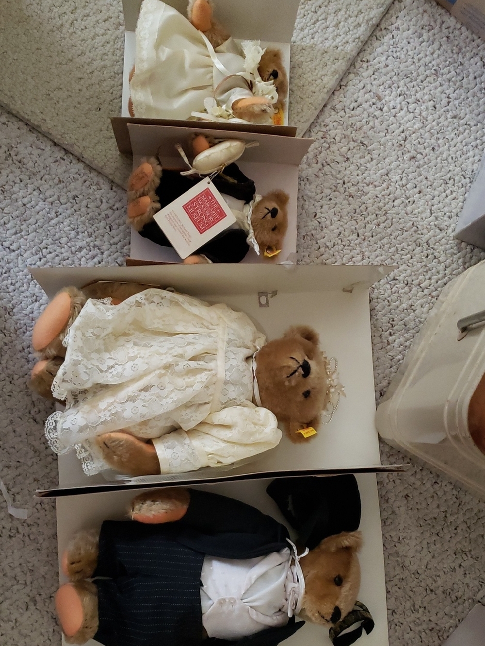 Steiff Collectible Teddy Bears in Classic Wedding Party Outfits